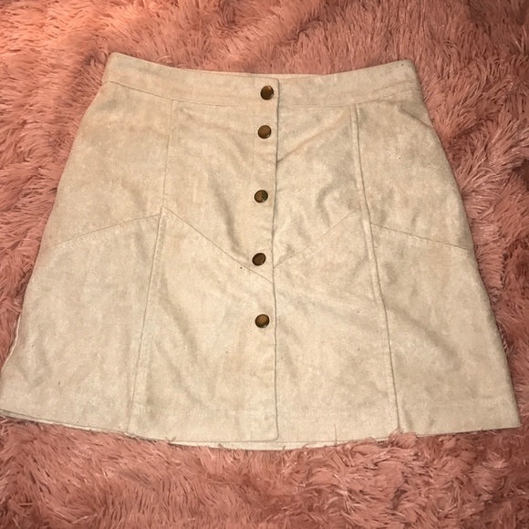 Button up suede skirt - Picture 1 of 3